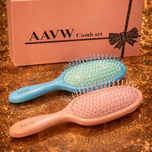 Pink & Blue Paddle Hair Brush Set - Gentle Detangling
